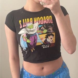 dragon ball z tight fit crop top size small